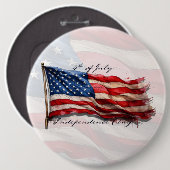 4. Juli - Feiern mit US-Flagge Button (Vorne & Hinten)