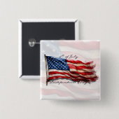 4. Juli - Feiern mit US-Flagge Button (Vorne & Hinten)