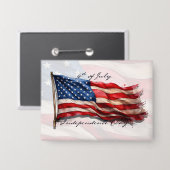 4. Juli - Feiern mit US-Flagge Button (Vorderseite/Rückseite)