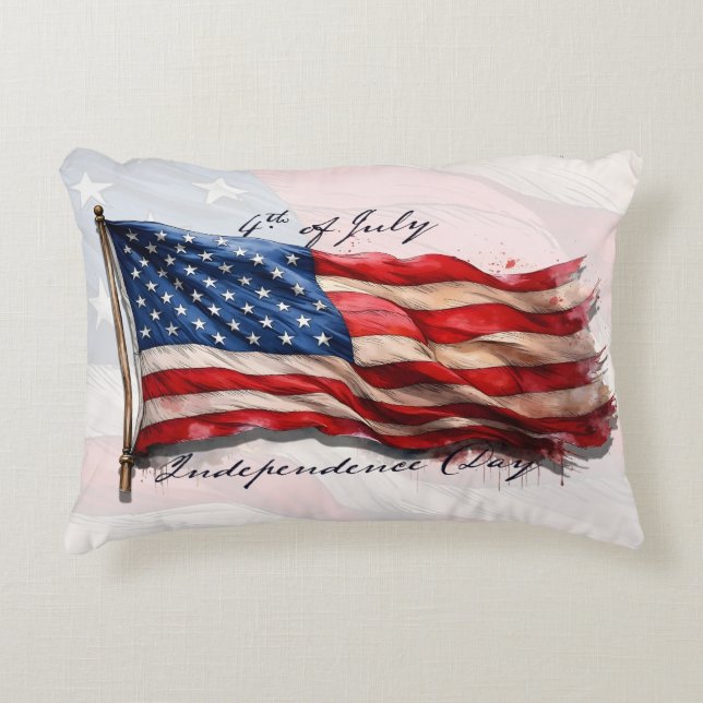 4. Juli - Feiern mit US-Flagge Dekokissen (Vorderseite)