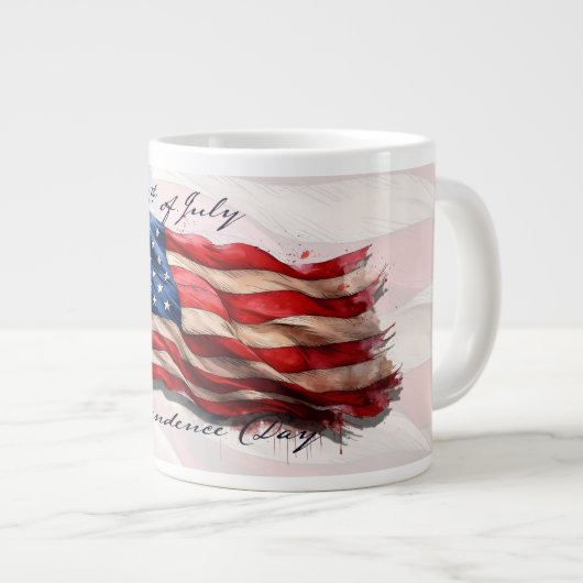 4. Juli - Feiern mit US-Flagge Jumbo-Tasse (Vorderseite Rechts)