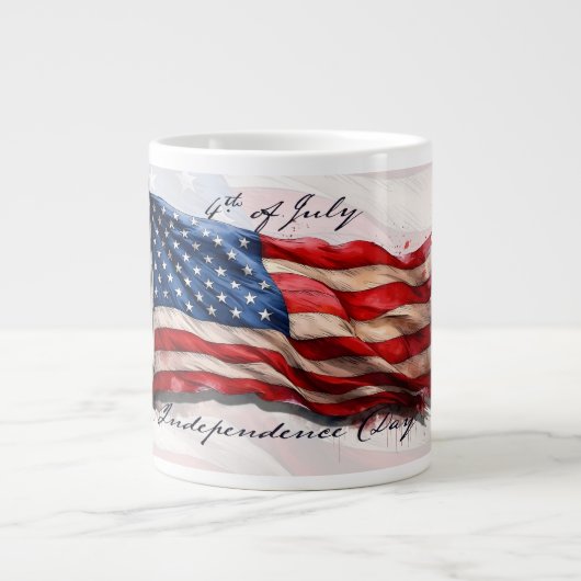 4. Juli - Feiern mit US-Flagge Jumbo-Tasse (Vorderseite)