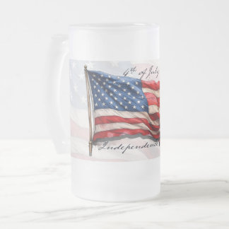 4. Juli - Feiern mit US-Flagge Mattglas Bierglas