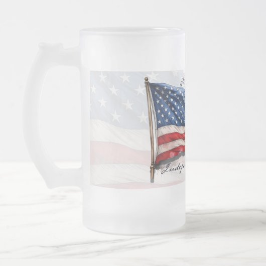 4. Juli - Feiern mit US-Flagge Mattglas Bierglas (Links)