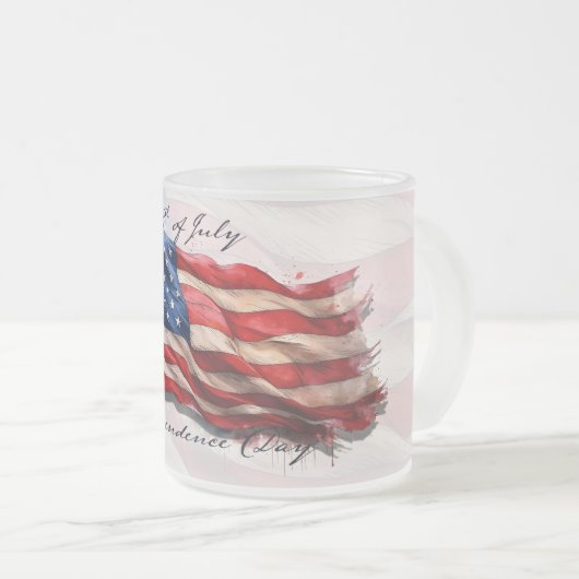 4. Juli - Feiern mit US-Flagge Mattglastasse (VorderseiteRechts)