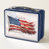 4. Juli - Feiern mit US-Flagge Metall Brotdose (Rückseite)