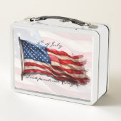 4. Juli - Feiern mit US-Flagge Metall Brotdose (Rückseite)