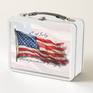 4. Juli – Feiern mit US-Flagge Metall Brotdose