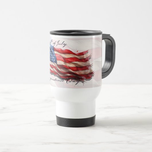 4. Juli - Feiern mit US-Flagge Reisebecher (VorderseiteRechts)
