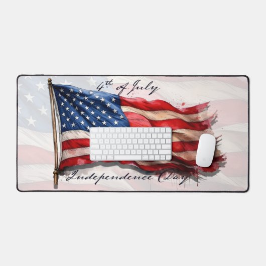 4. Juli - Feiern mit US-Flagge Schreibtischunterlage (Tastatur & Maus)