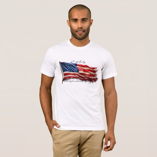 4. Juli - Feiern mit US-Flagge T-Shirt (Vorne ganz)