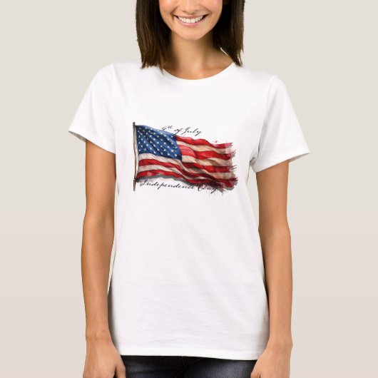 4. Juli - Feiern mit US-Flagge T-Shirt (Vorderseite)