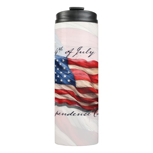 4. Juli - Feiern mit US-Flagge Thermosbecher (Vorderseite)