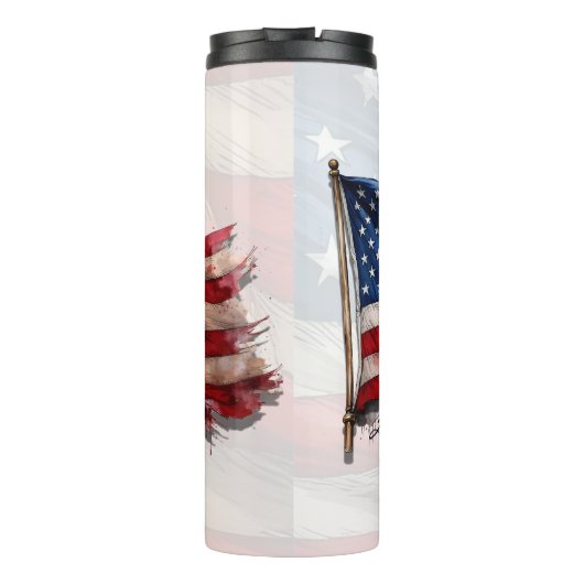 4. Juli - Feiern mit US-Flagge Thermosbecher (Rückseite)