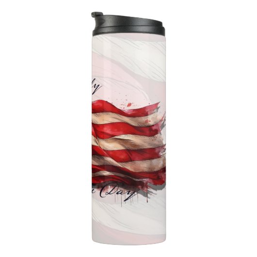 4. Juli - Feiern mit US-Flagge Thermosbecher (Nach rechts gedreht)