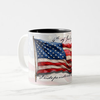 4. Juli - Feiern mit US-Flagge Zweifarbige Tasse