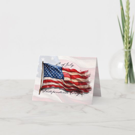 4. Juli – Feiern Sie mit der US-Flagge Karte (Vorderseite)