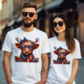 4. Juli feiernde Kuh Tri-Blend Shirt