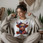 4. Juli feiernde Kuh Tri-Blend Shirt