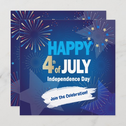 4. Juli Feiertag Unabhängigkeitstag Persönlich Einladung (Vorne/Hinten)