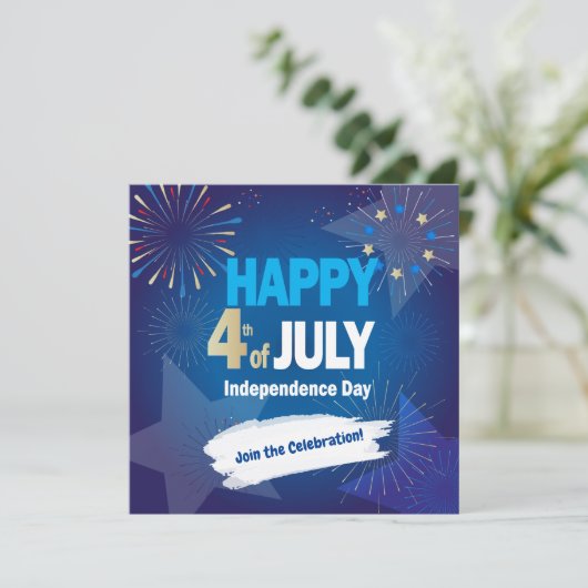 4. Juli Feiertag Unabhängigkeitstag Persönlich Einladung (Stehend Vorderseite)