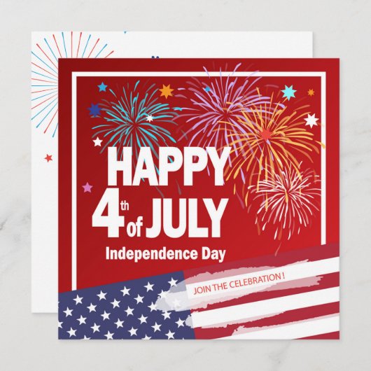4. Juli Feiertag Unabhängigkeitstag Persönlich Einladung (Vorne/Hinten)