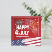 4. Juli Feiertag Unabhängigkeitstag Persönlich Einladung (Stehend Vorderseite)