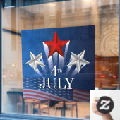 4. Juli Fenster zum Unabhängigkeitstag Fensteraufkleber (Café-Fenster)