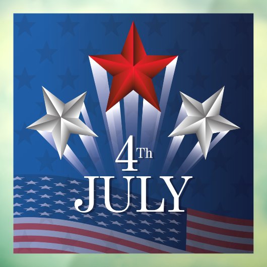 4. Juli Fenster zum Unabhängigkeitstag Fensteraufkleber (Blatt 3)