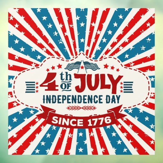 4. Juli Fenster zum Unabhängigkeitstag Fensteraufkleber (Blatt 3)