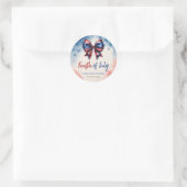 4. Juli Festival Bow Patriotic Party Runder Aufkleber (Tasche)