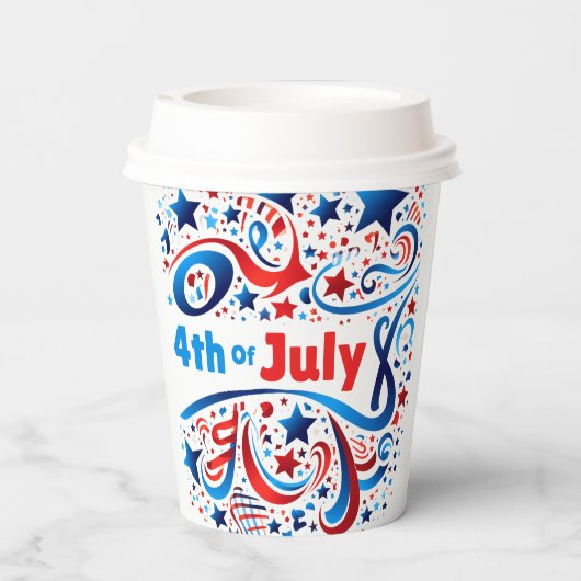 4. Juli Festliches Party Paper Cup Pappbecher (Rückseite)
