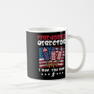 4. Juli Feuerwerk Direktor I Run Funny Us Flag Am Kaffeetasse