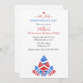 4. Juli Feuerwerk Einladung (Vorne/Hinten)