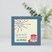 4. Juli Feuerwerk Einladung (Stehend Vorderseite)