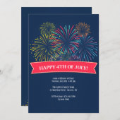 4. Juli Feuerwerk Einladung (Vorne/Hinten)