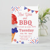 4. Juli, Feuerwerk, Eiscreme Einladung (Stehend Vorderseite)