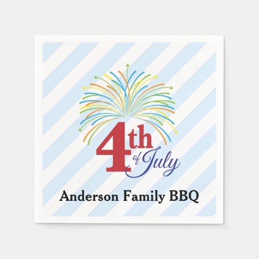 4. Juli Feuerwerk | Familie Barbeque Serviette (Vorderseite)