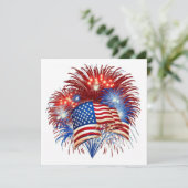 4. Juli Feuerwerk Flat Feiertagskarte (Stehend Vorderseite)