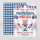 4. Juli Feuerwerk Geburtstagsparty Einladung (Vorne/Hinten)