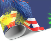 4. Juli Feuerwerk Geschenkpapier (Rolleneckpunkt)