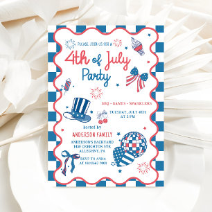 4. Juli Feuerwerk GRILLEN Party Einladung