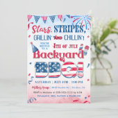 4. Juli Feuerwerk GRILLEN Party Einladung (Stehend Vorderseite)