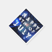 4. Juli Feuerwerk in Blue Hue Happy 4. Serviette (Ecke)