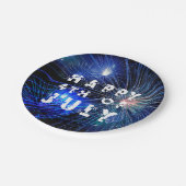 4. Juli Feuerwerk in Blue Hue Party Pappteller (Schrägansicht)