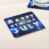 4. Juli Feuerwerk in Blue Hue Party Rechteckiger Pappuntersetzer (angewinkelt)
