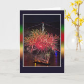 4. Juli Feuerwerk Karte (Gelbe Blume)