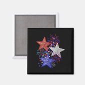 4. Juli Feuerwerk Magnet (Vorderseite/Rückseite)