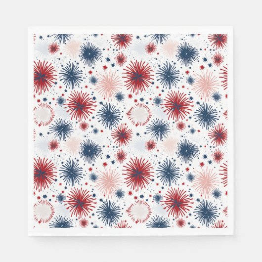4. Juli Feuerwerk Napkins Serviette (Vorderseite)