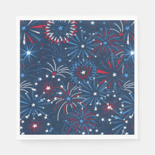 4. Juli Feuerwerk Papier Serviette